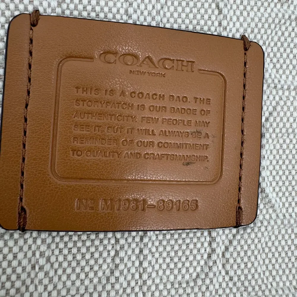 Coach wristlet M1981-89165 signature large canvas leather embossed beige brown